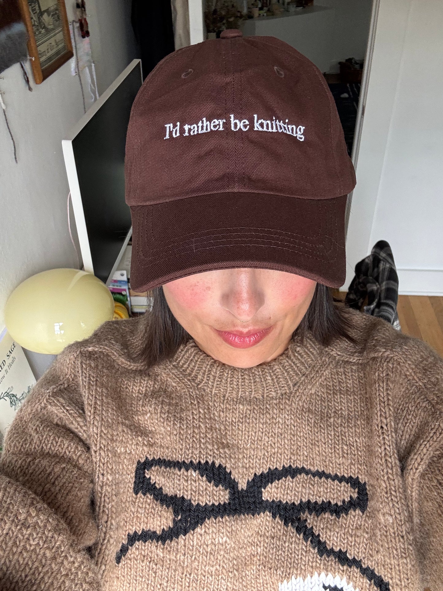 "I'd rather be knitting" Hat