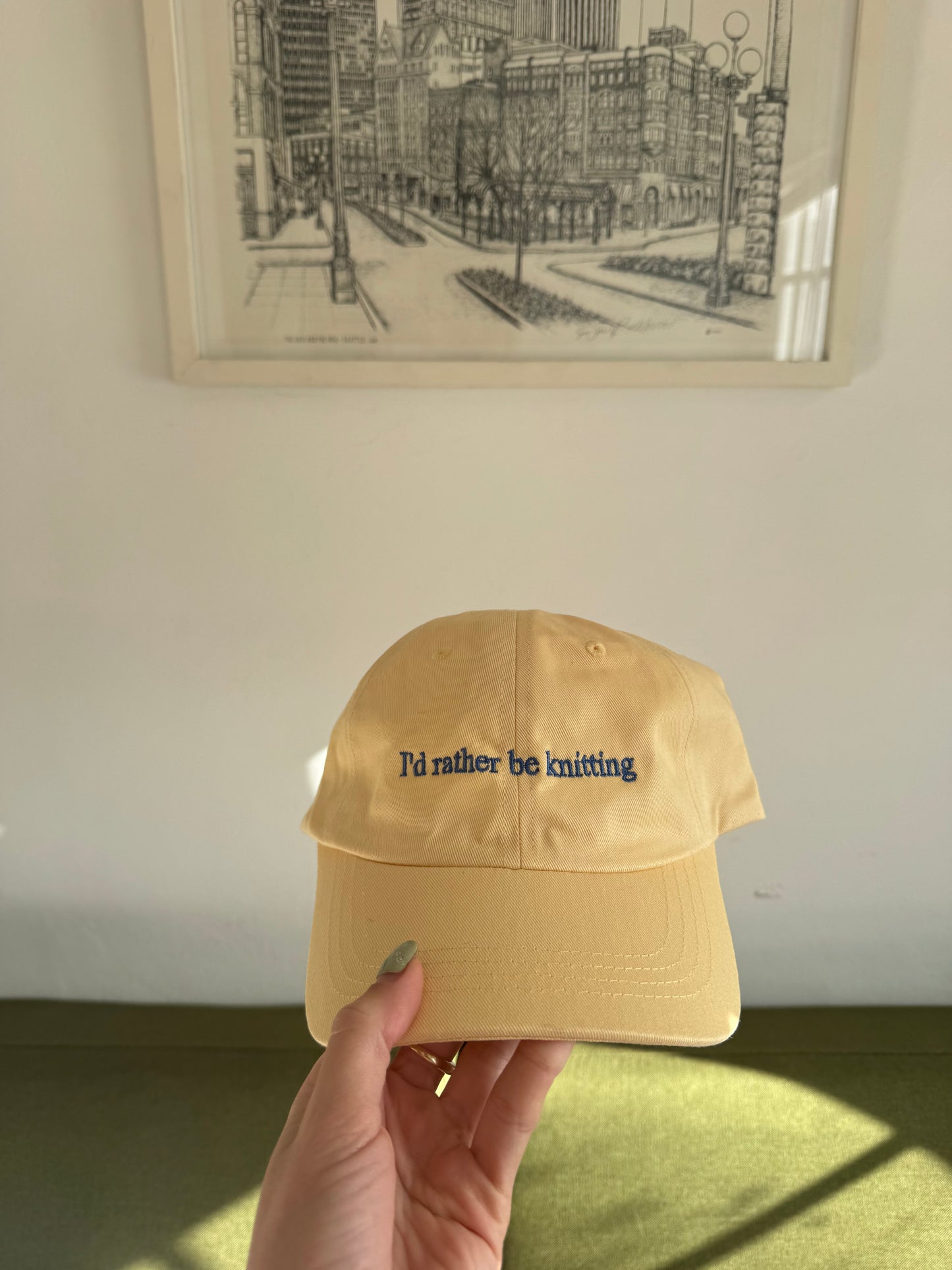 "I'd rather be knitting" Hat