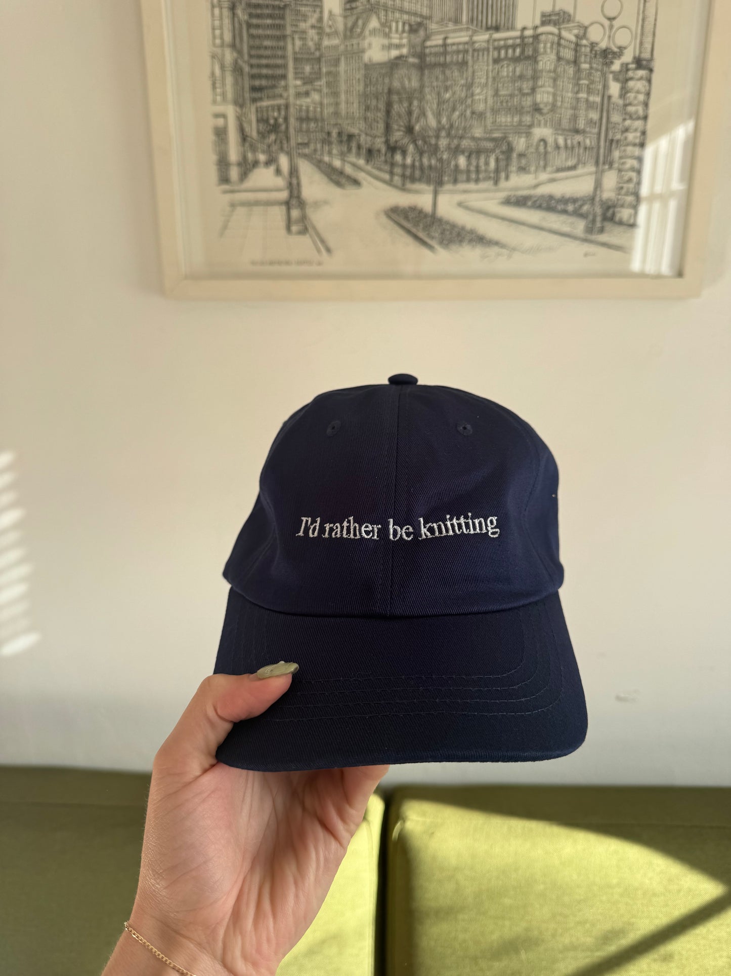 "I'd rather be knitting" Hat