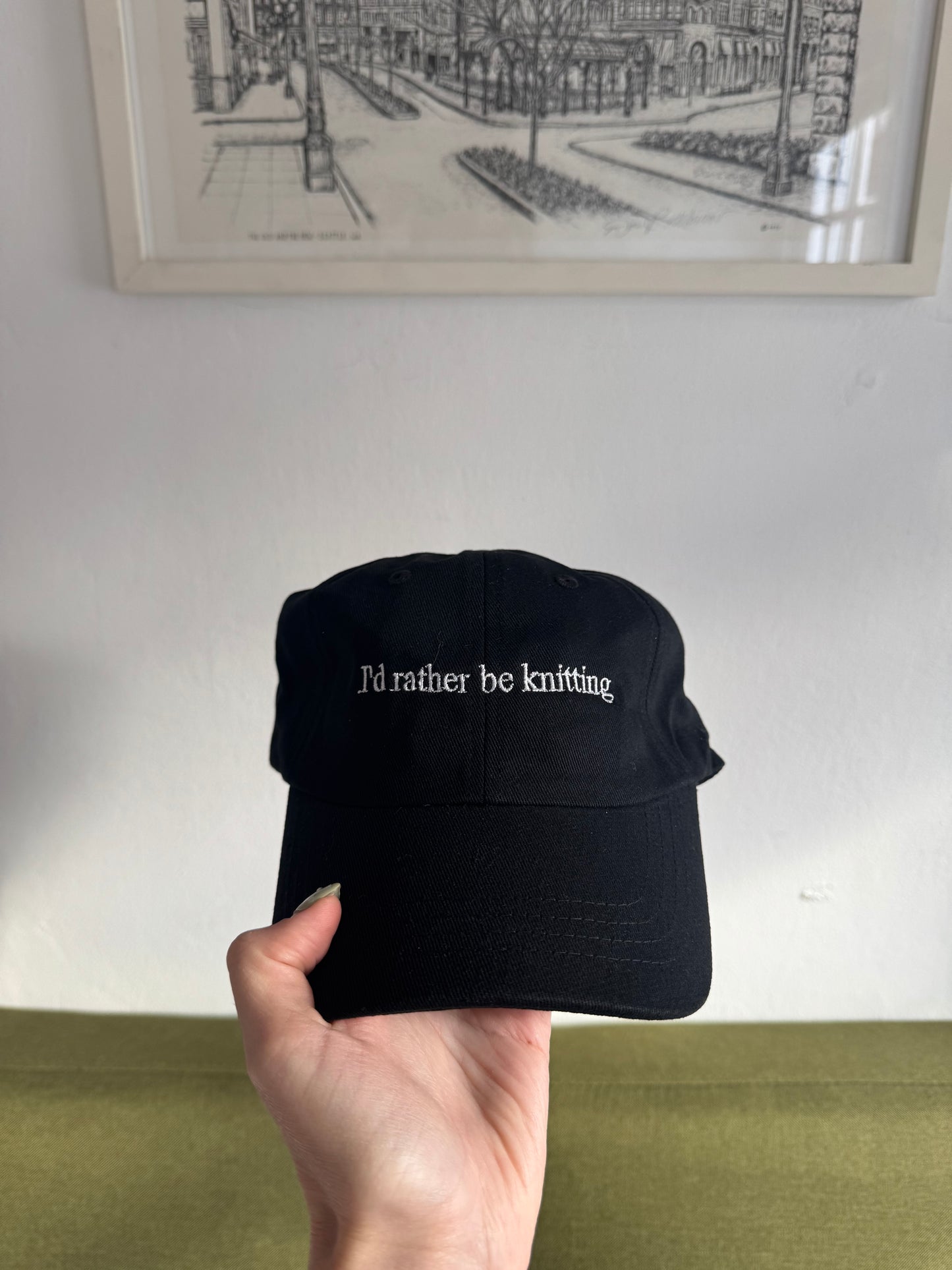 "I'd rather be knitting" Hat