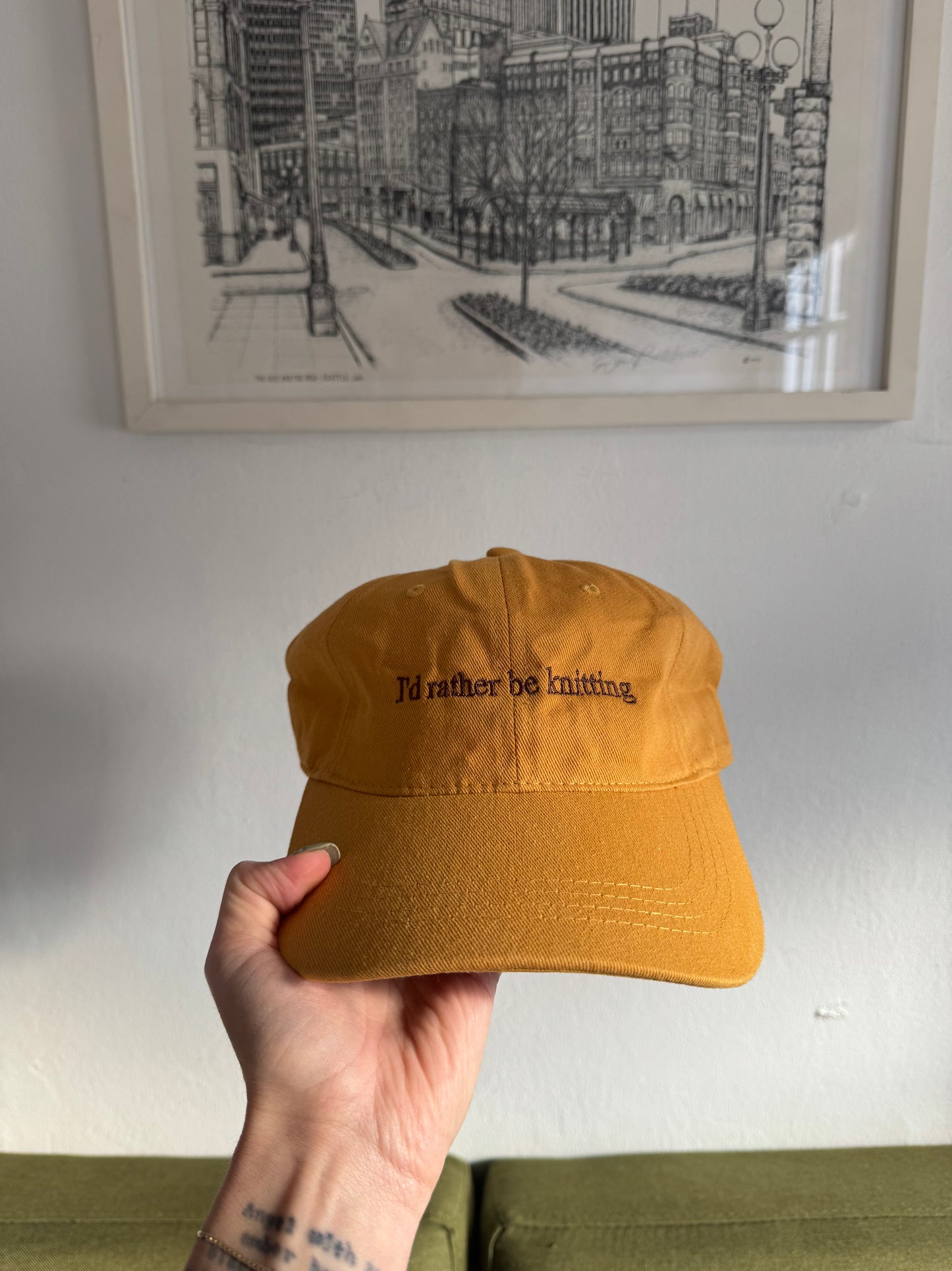 "I'd rather be knitting" Hat