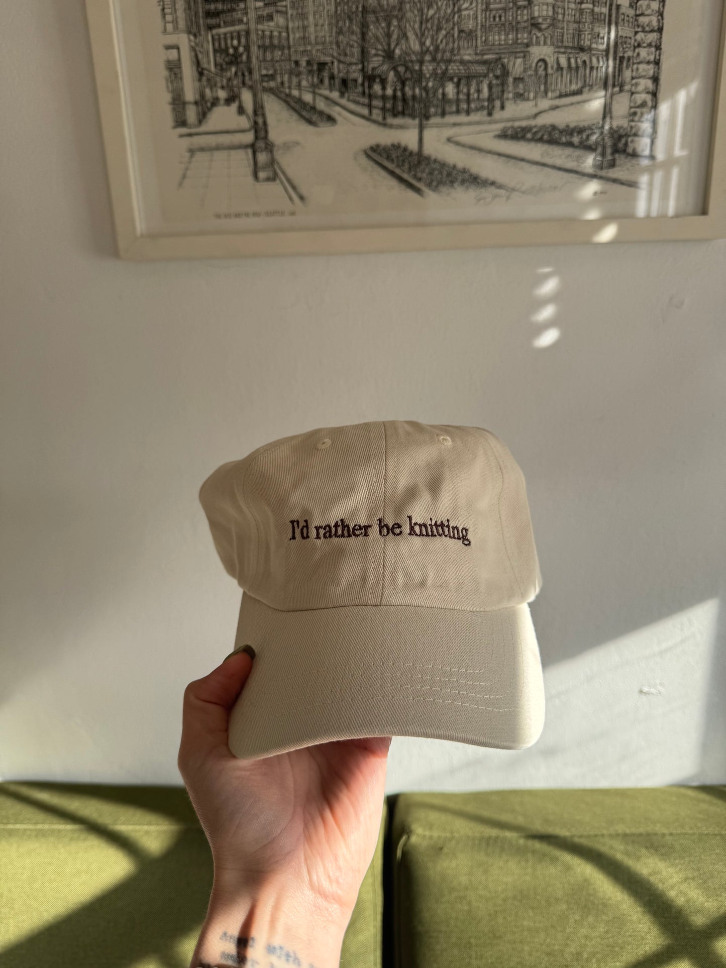 "I'd rather be knitting" Hat