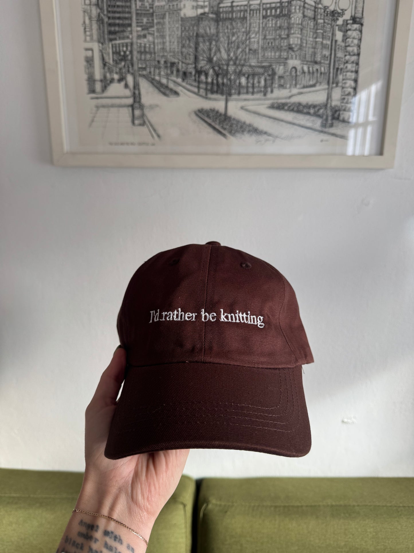 "I'd rather be knitting" Hat