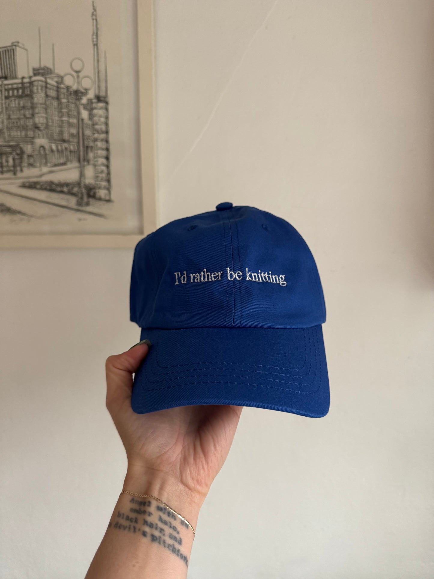 "I'd rather be knitting" Hat