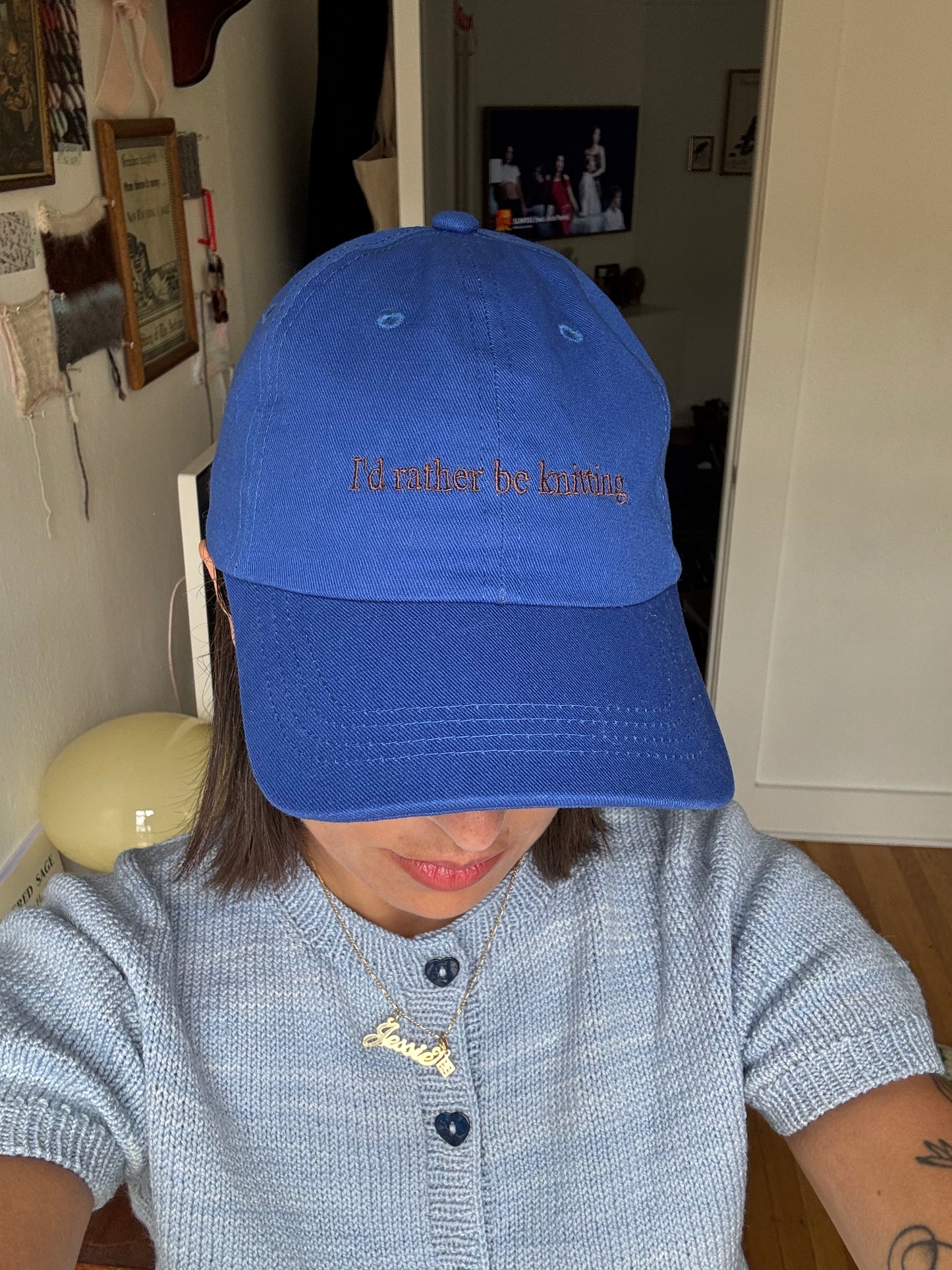 "I'd rather be knitting" Hat