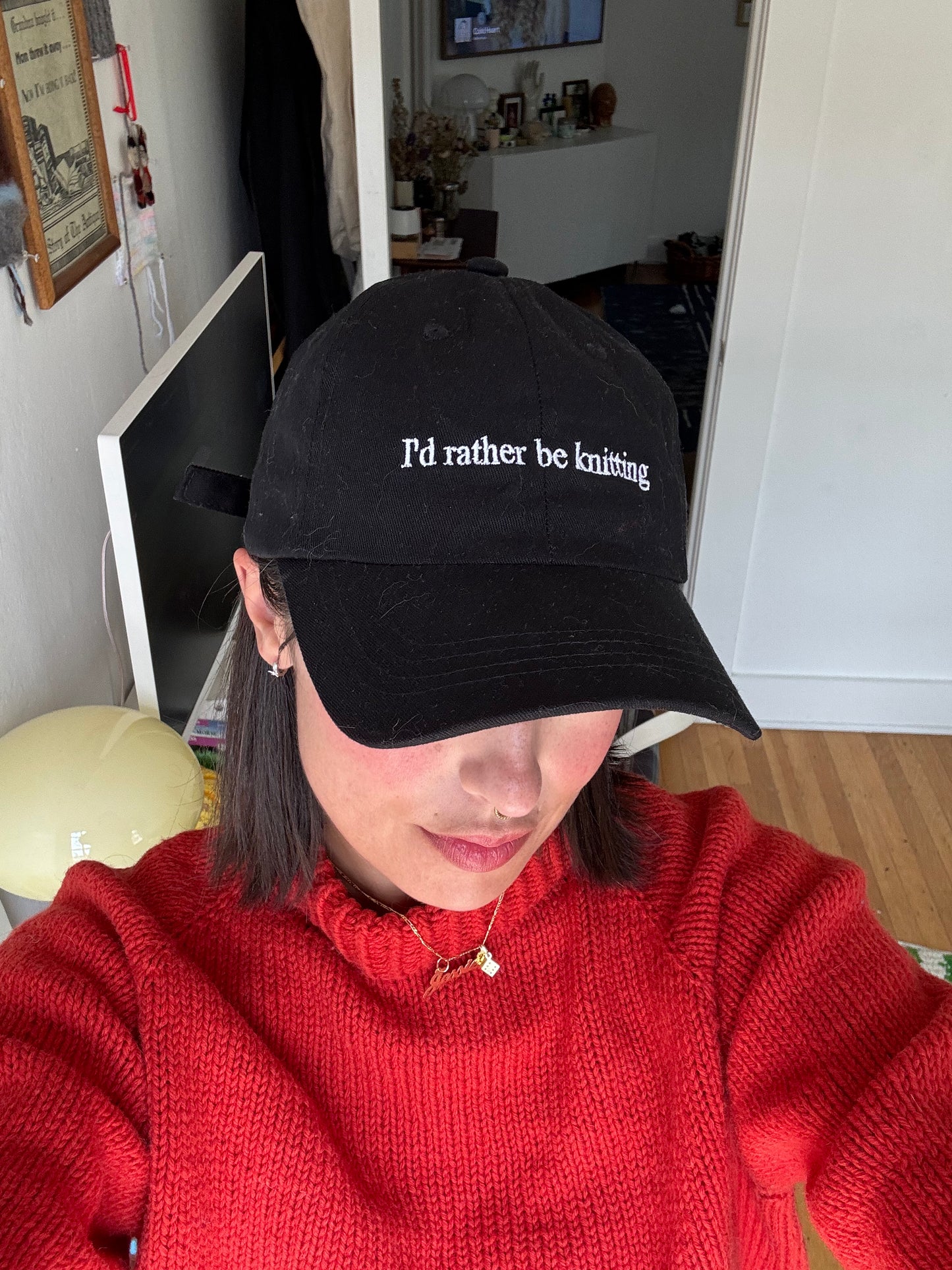"I'd rather be knitting" Hat