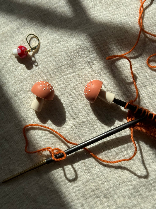 Orange Mushroom Stitch Stoppers