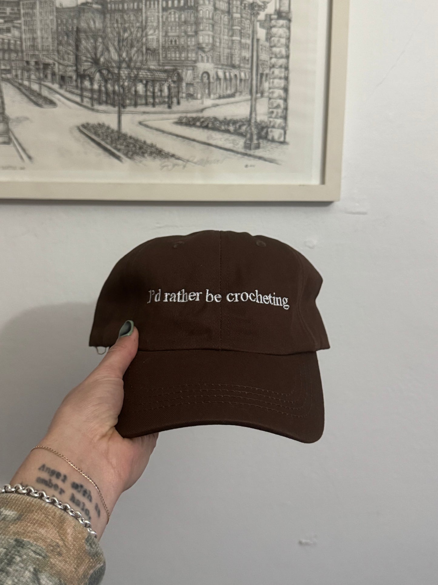 "I'd Rather Be Crocheting" Hat